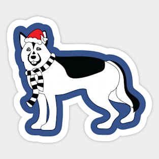 Christmas German Shepherd Sticker